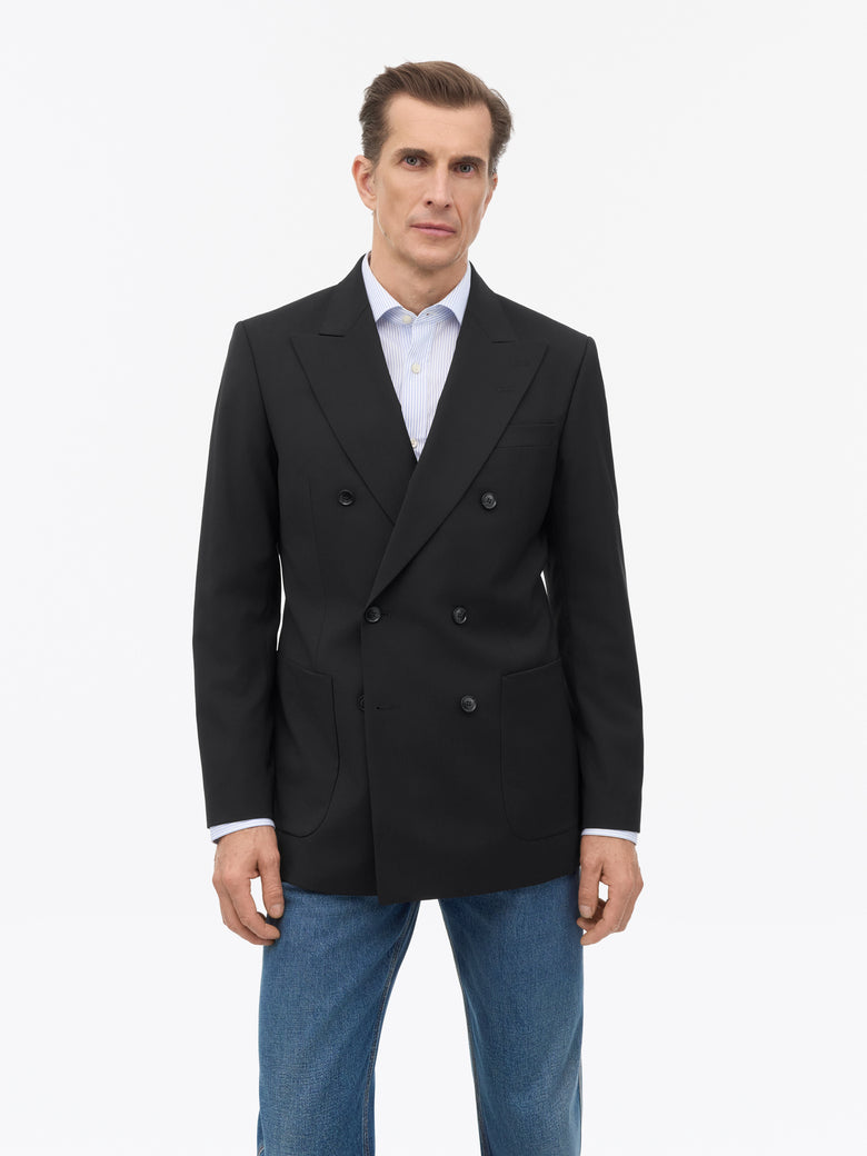 Joachim Double-Breasted Jacket - Black
