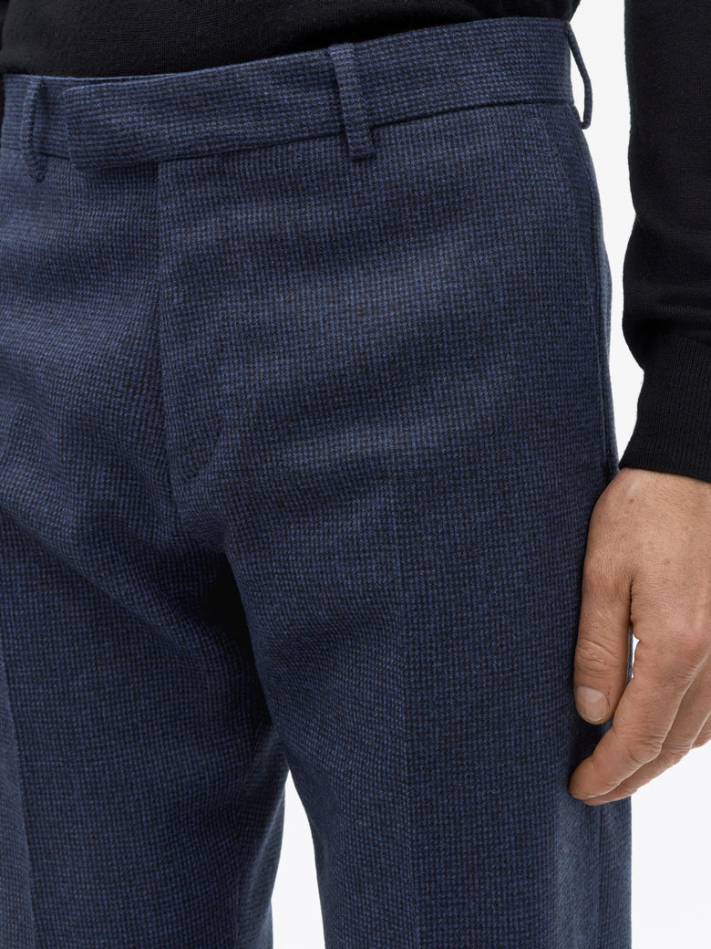 Tense Brushed Micro Wool Trousers - Dark Blue
