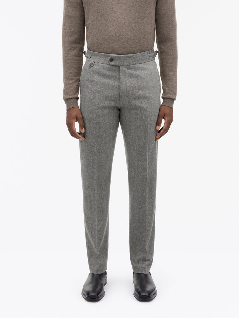 Tense A Herringbone Trousers - Grey
