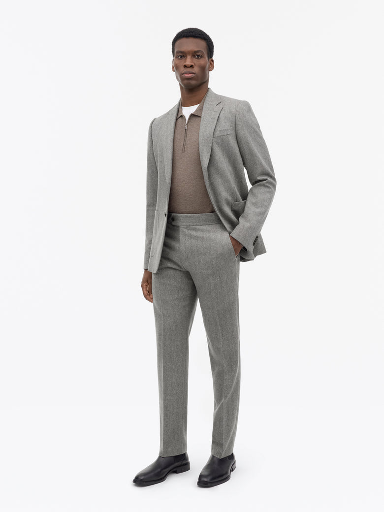 Tense A Herringbone Trousers - Grey