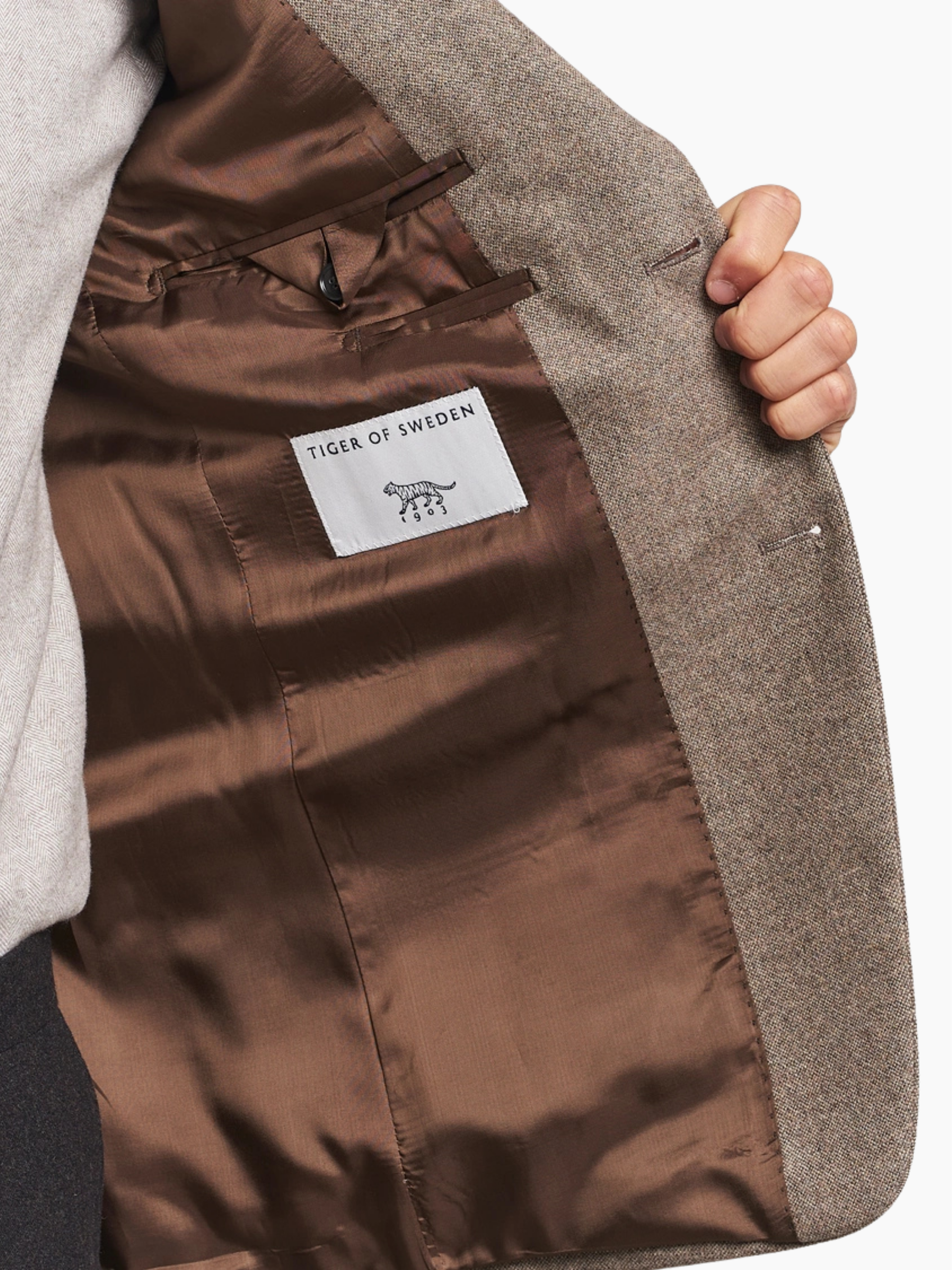 Veste blazer en laine JUSTIN P - BURLYWOOD