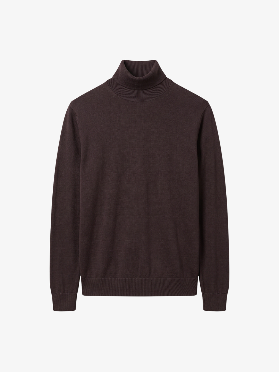 Extra Fine Merino Wool Turtleneck - Brown