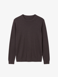 Extra Fine Merino Wool Crewneck - Brown