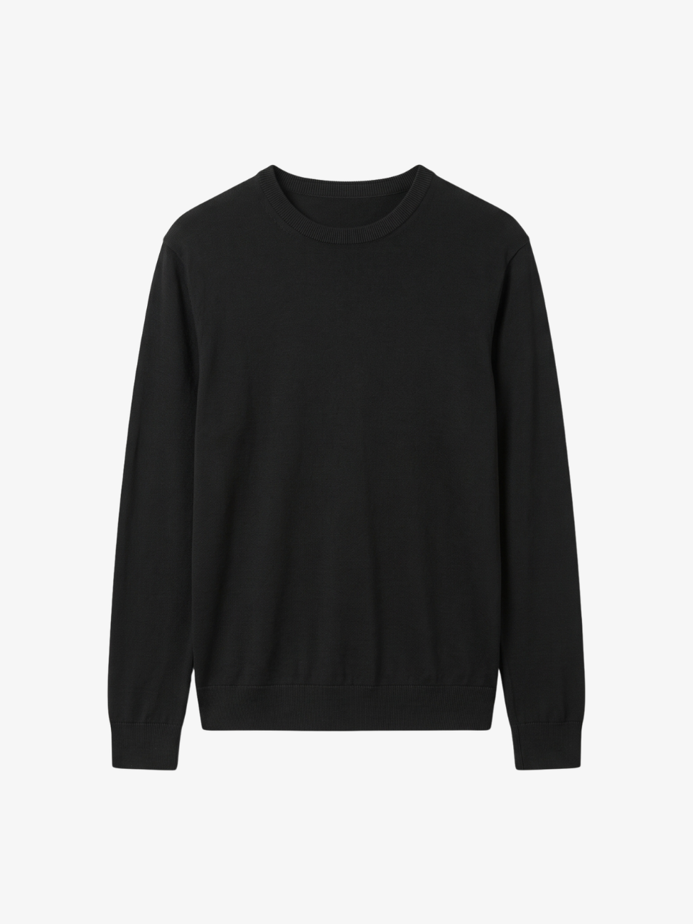 Extra Fine Merino Wool Crewneck - Black