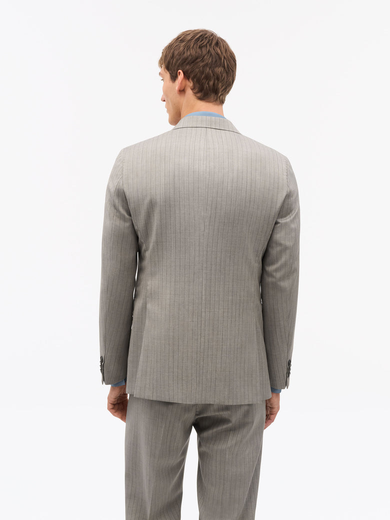 Ease Pinstriped Wool Jacket - Clay
