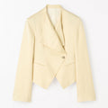 Audris Tuxedo Linen Jacket - Buttermilk Scotch Yellow