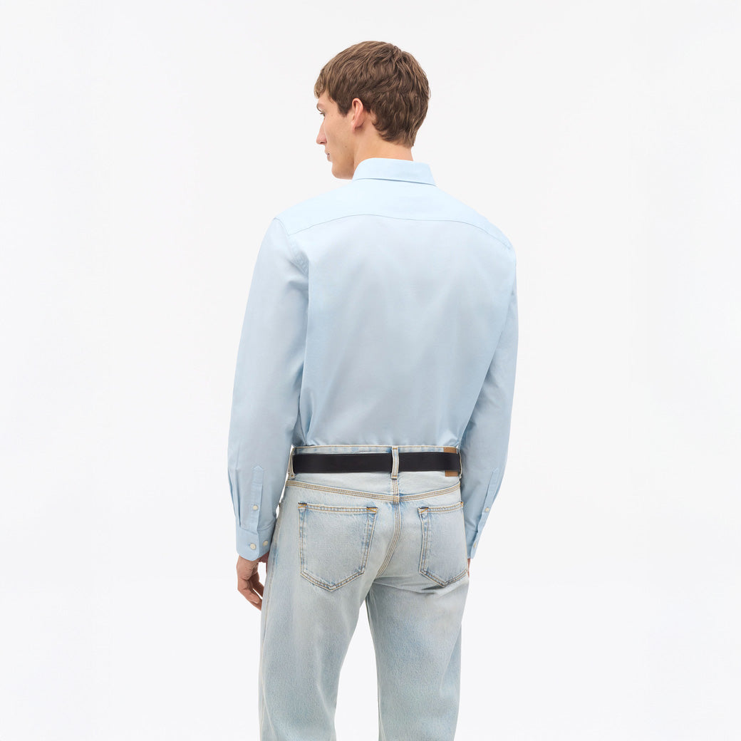 Bjorn Relaxed Fit Cotton Shirt - Light Blue