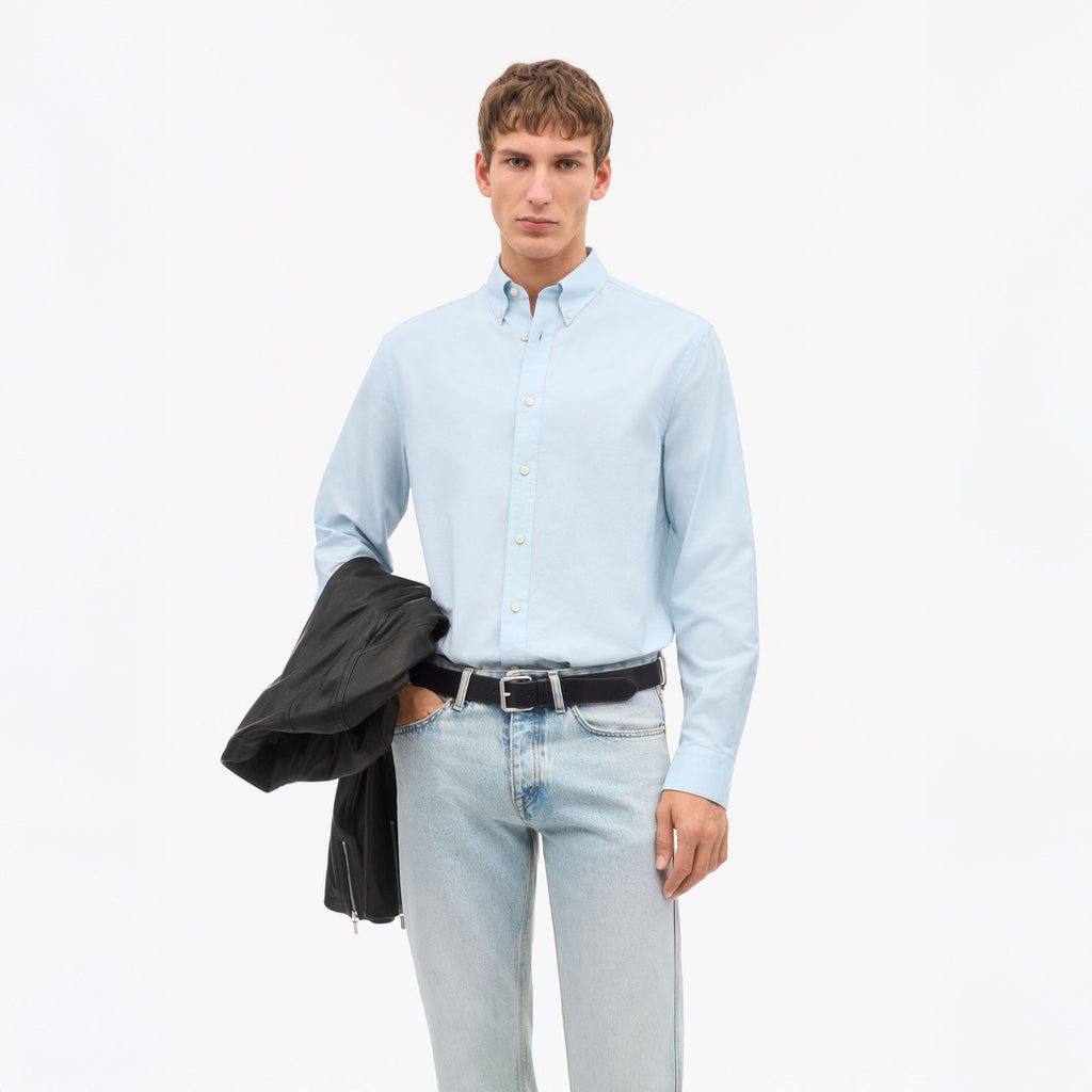 Bjorn Relaxed Fit Cotton Shirt - Light Blue
