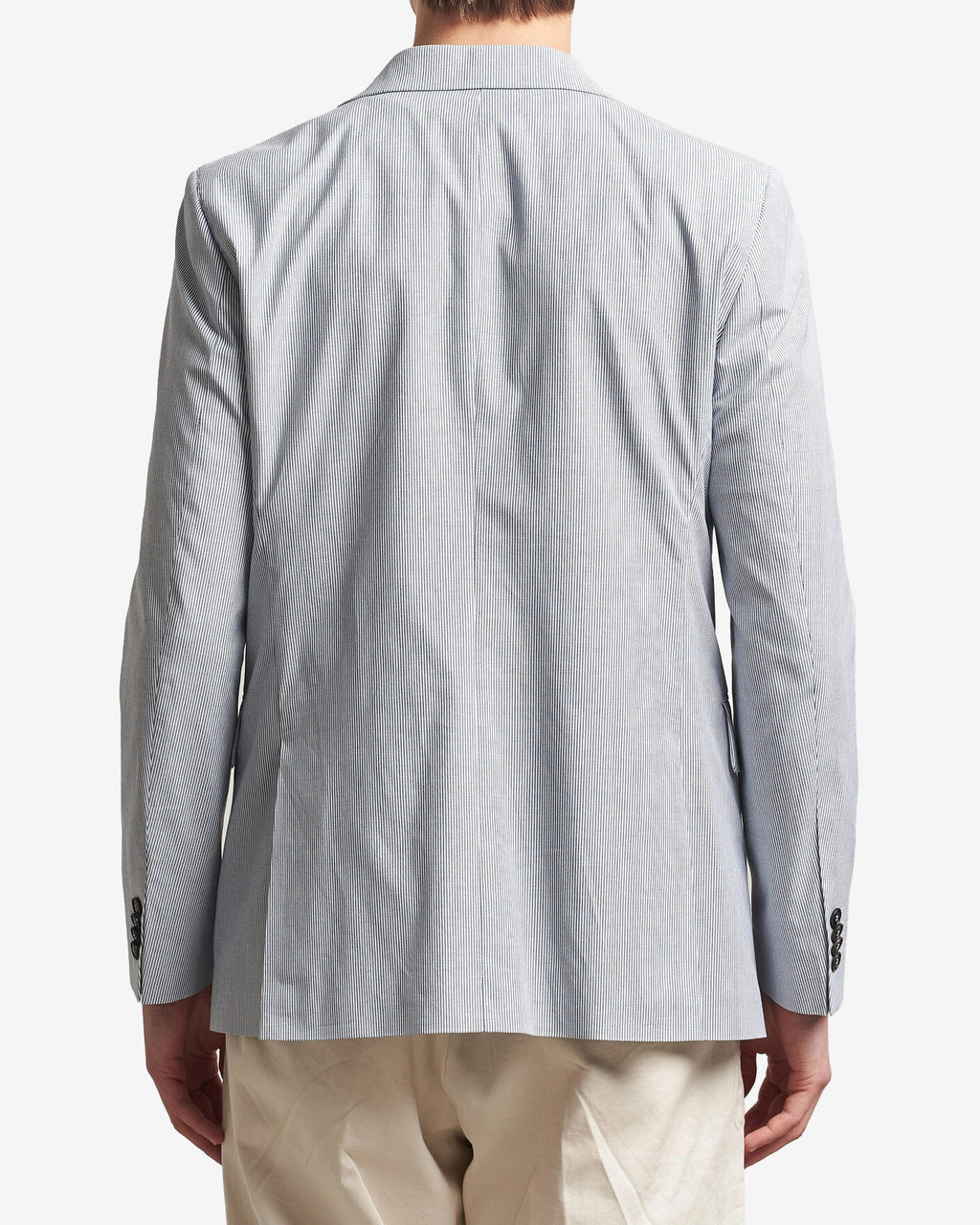 Ease Cotton Double Breasted Blazer - Thunder Blue