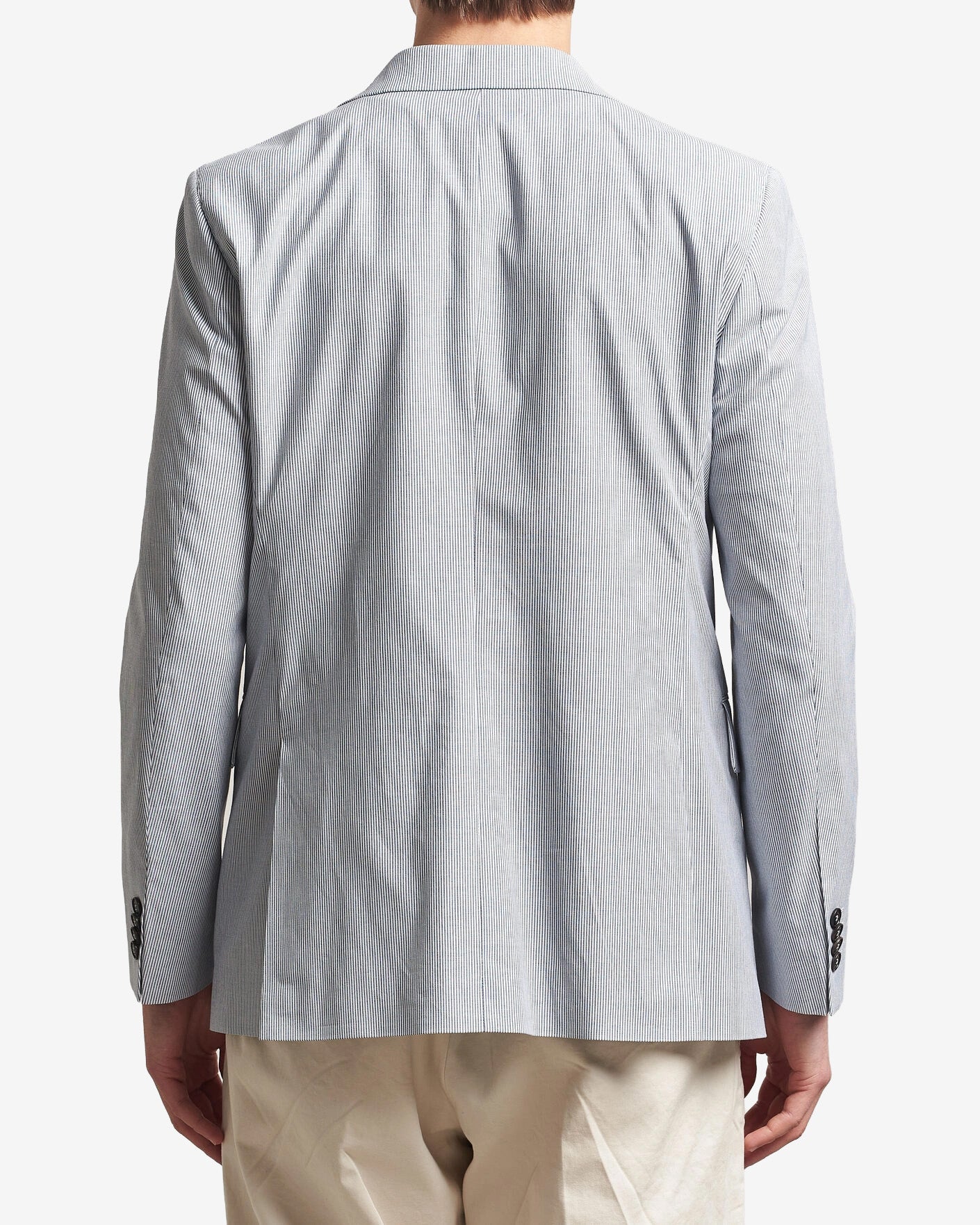 Ease Cotton Double Breasted Blazer - Thunder Blue