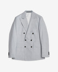 Ease Cotton Double Breasted Blazer - Thunder Blue
