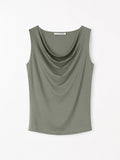 Elois Cowl-Neck Top - Artichoke Grey