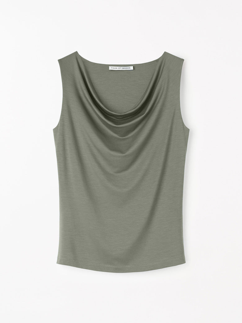Elois Cowl-Neck Top - Artichoke Grey