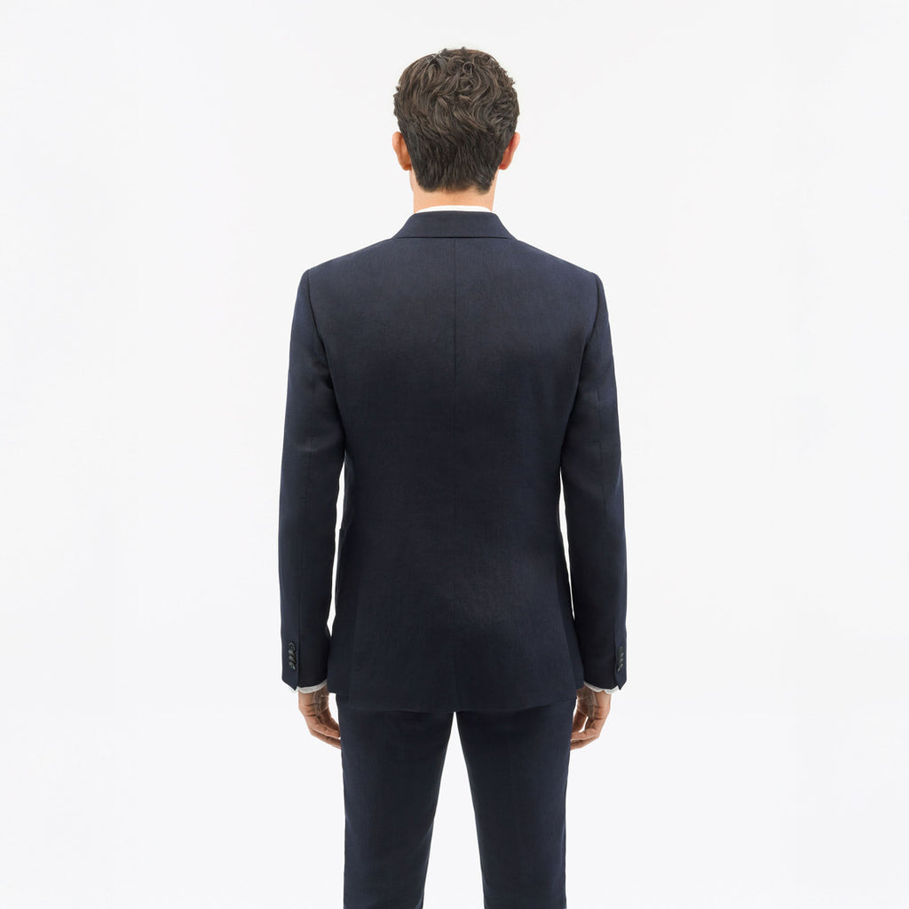 Joachim Double-Breasted Linen Jacket - Midnight Blue