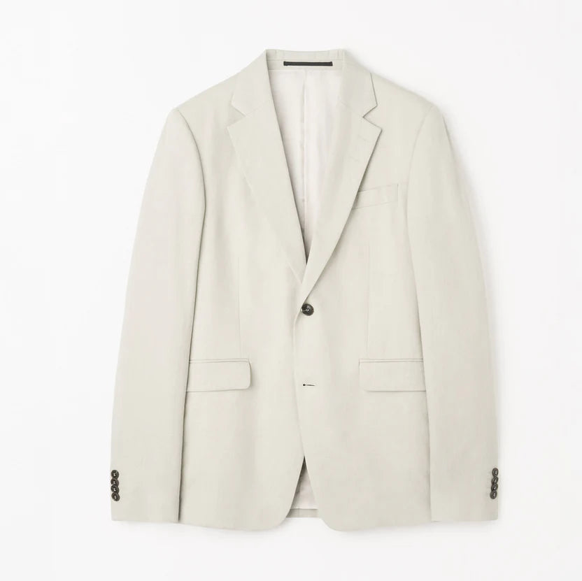 Justin Slim-Fit Linen Jacket - Cream Sand