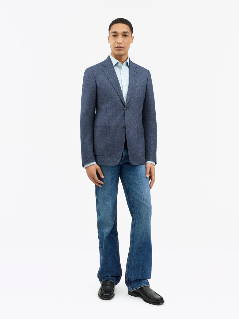 Justin HL Linen-Wool Jacket - Dusty Blue