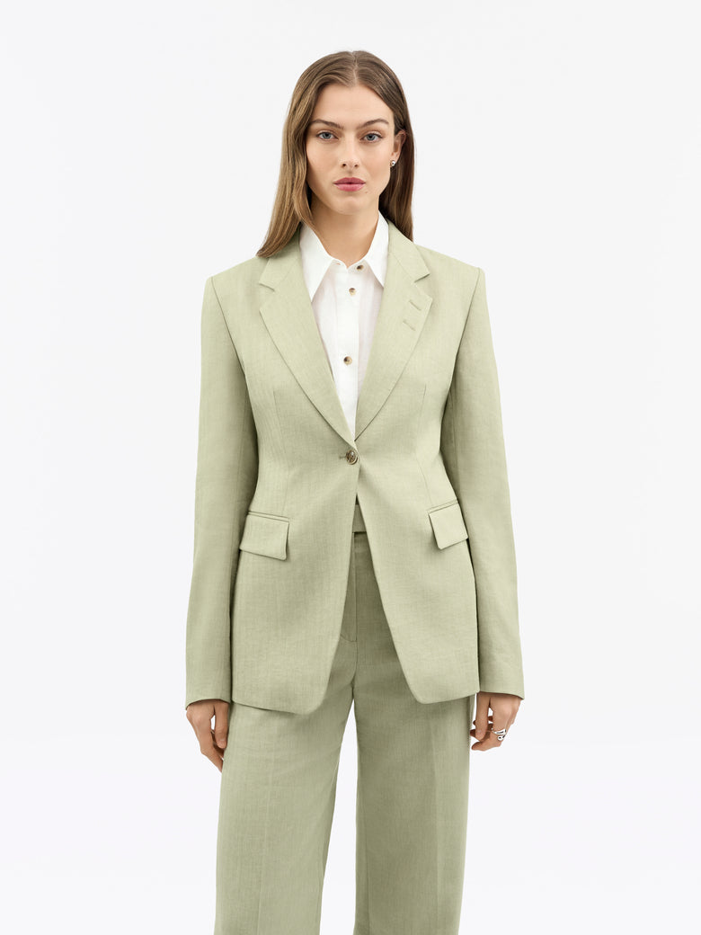 Narina Linen-Wool Jacket - Sage Wisdom