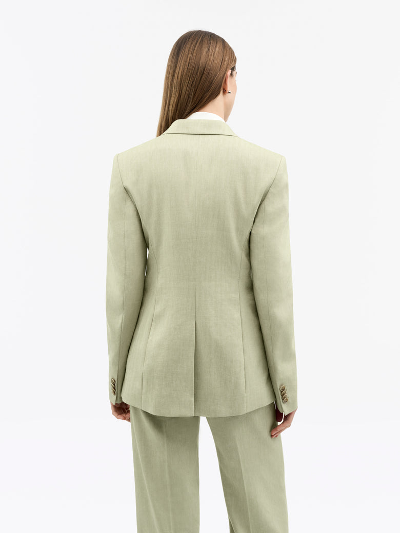 Narina Linen-Wool Jacket - Sage Wisdom