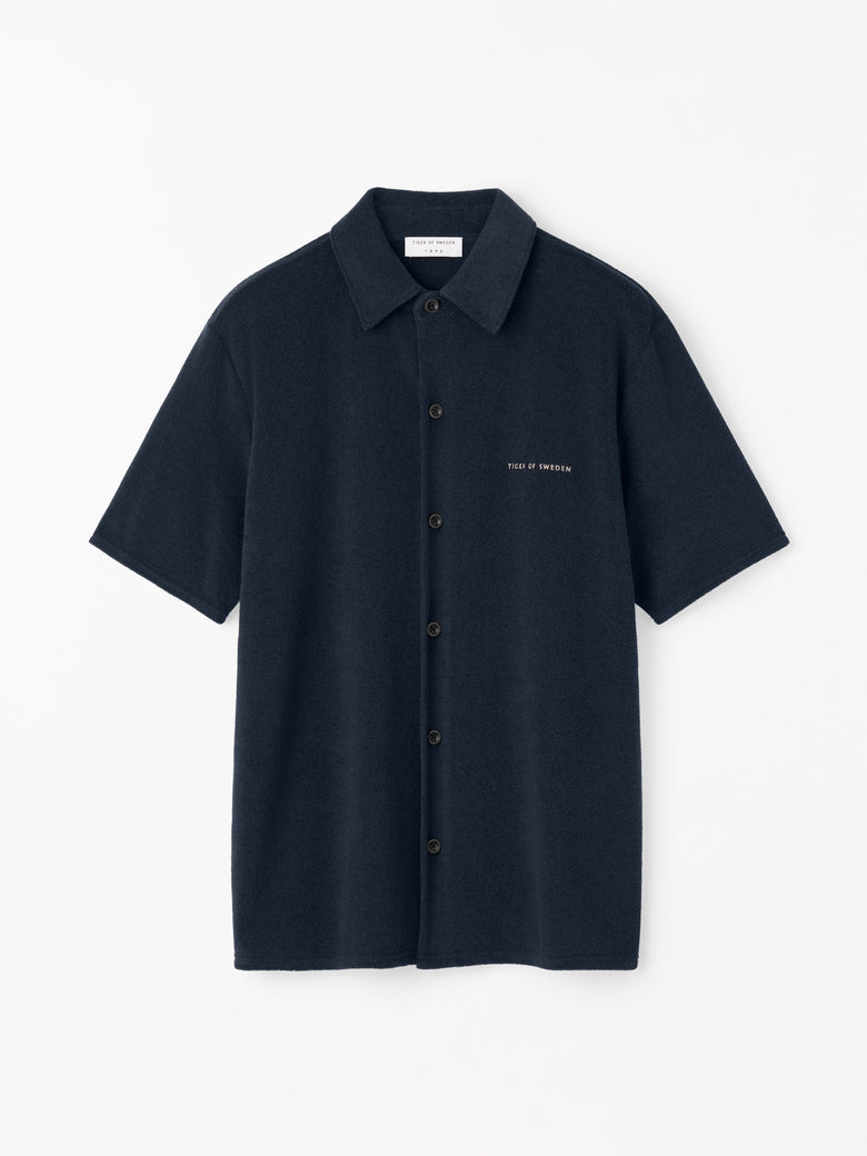 Saint Cotton Terry Polo Shirt - Light Ink