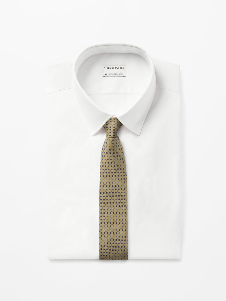 Septa Patterned Silk Tie - GREIGE