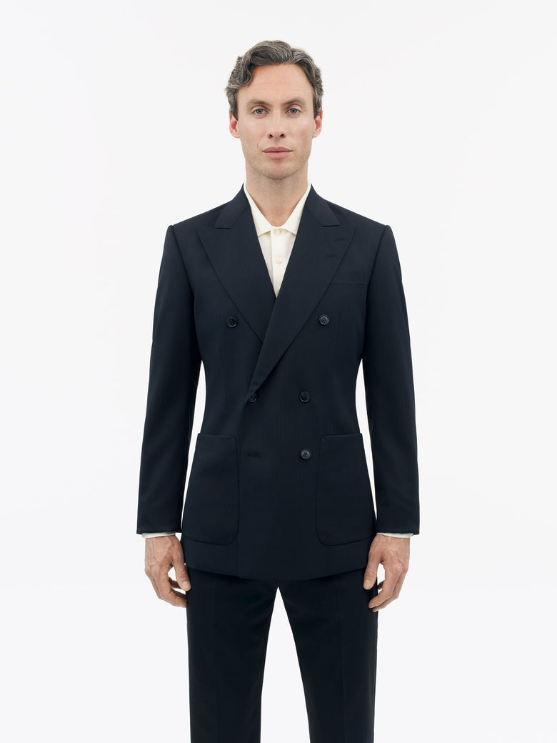 Joachim Double-Breasted Jacket - Dark Ink