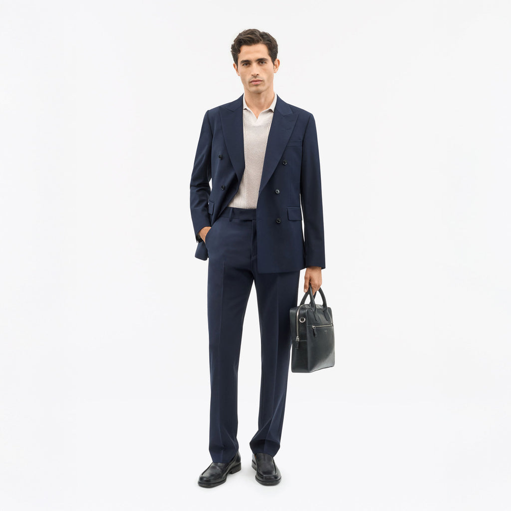 Tenser Tailored Straight-Leg Trousers - Light Ink