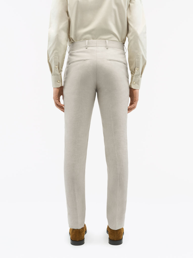 Pantalon en lin slim-fit Tenuta - Crème sable