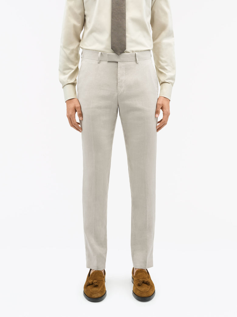 Tenuta  Slim-Fit Linen Trousers - Cream Sand