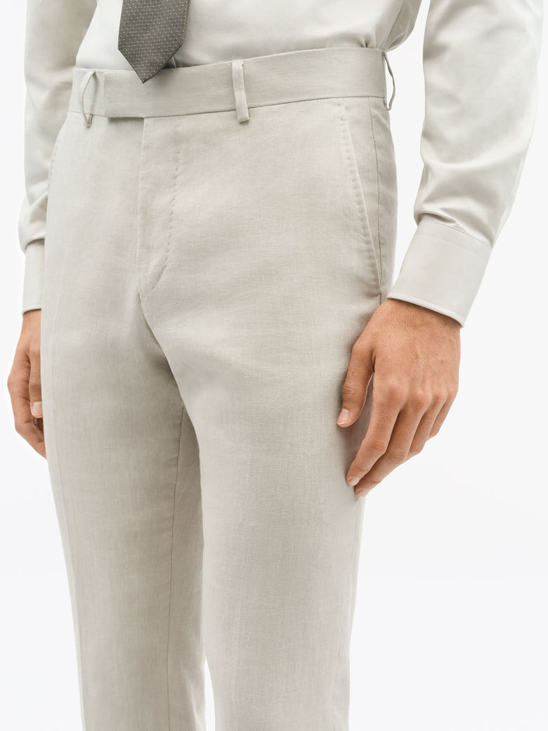 Pantalon en lin slim-fit Tenuta - Crème sable