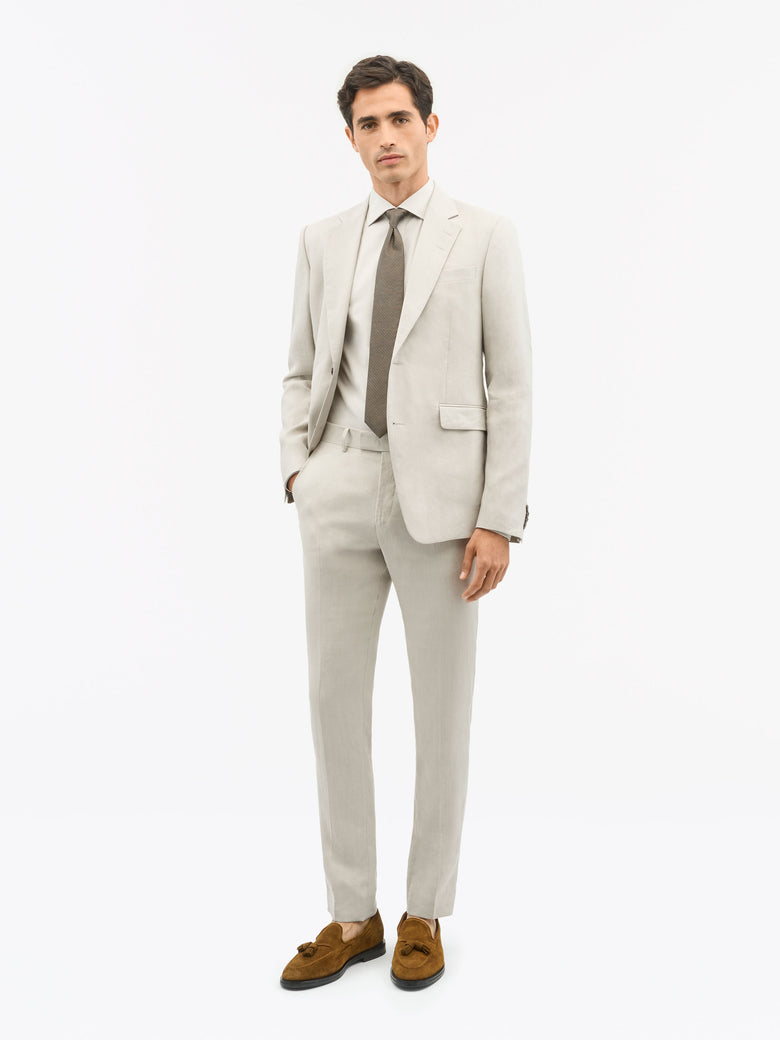 Pantalon en lin slim-fit Tenuta - Crème sable