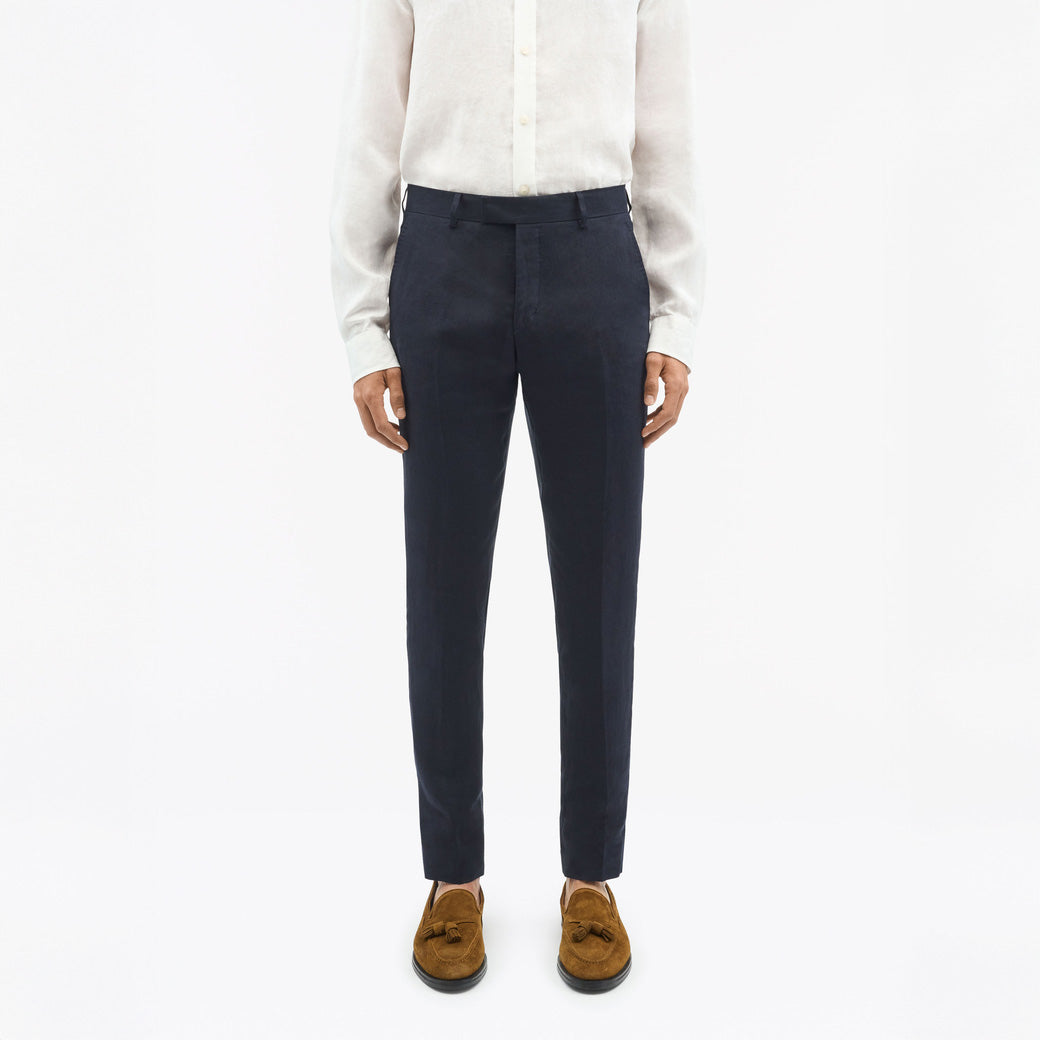 Tenuta Slim-Fit Linen Trousers - Midnight Blue
