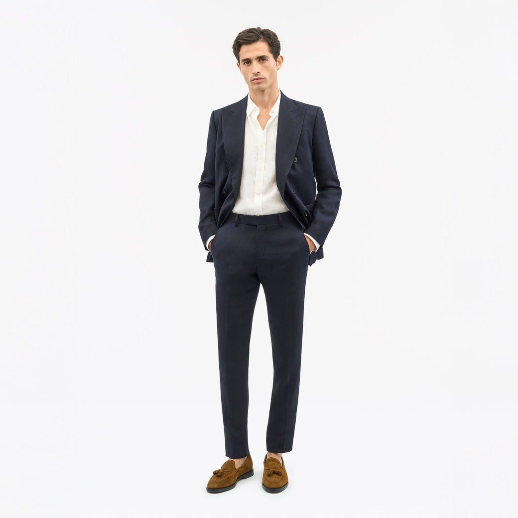 Tenuta Slim-Fit Linen Trousers - Midnight Blue