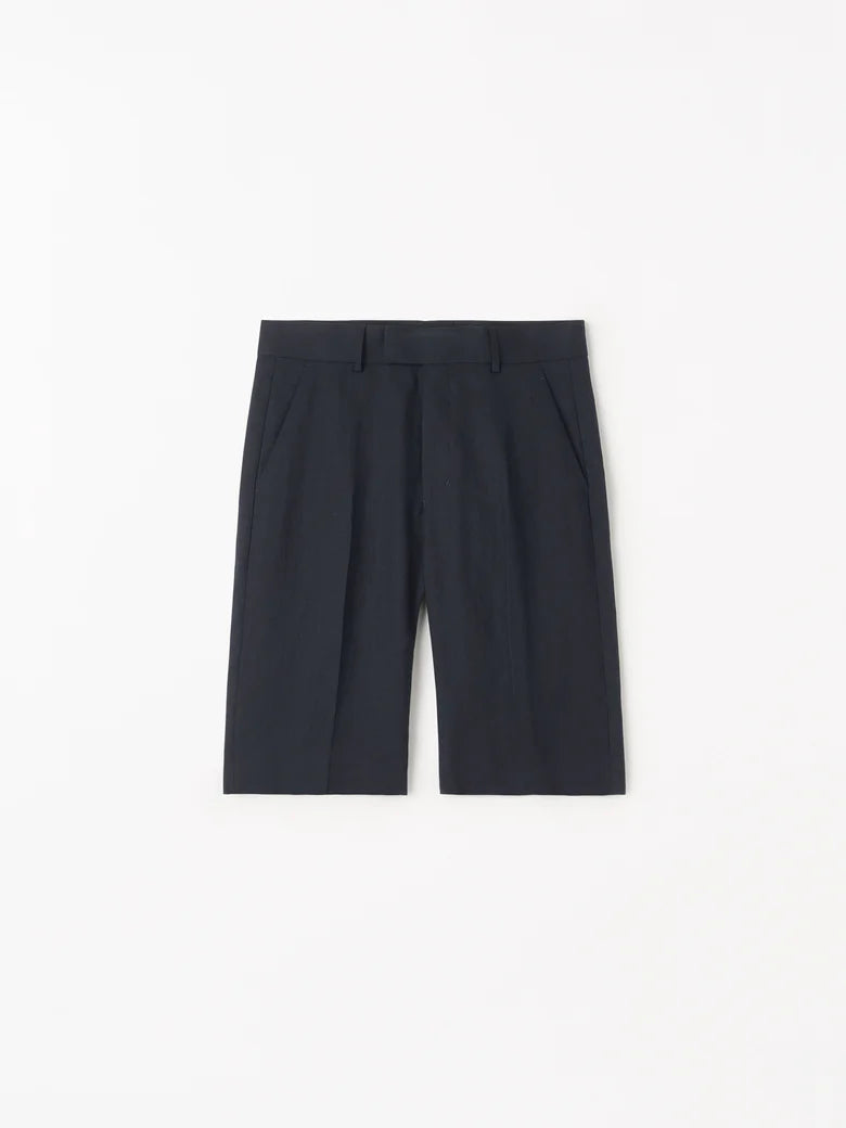 Troy Bermuda Linen Short - Midnight Blue