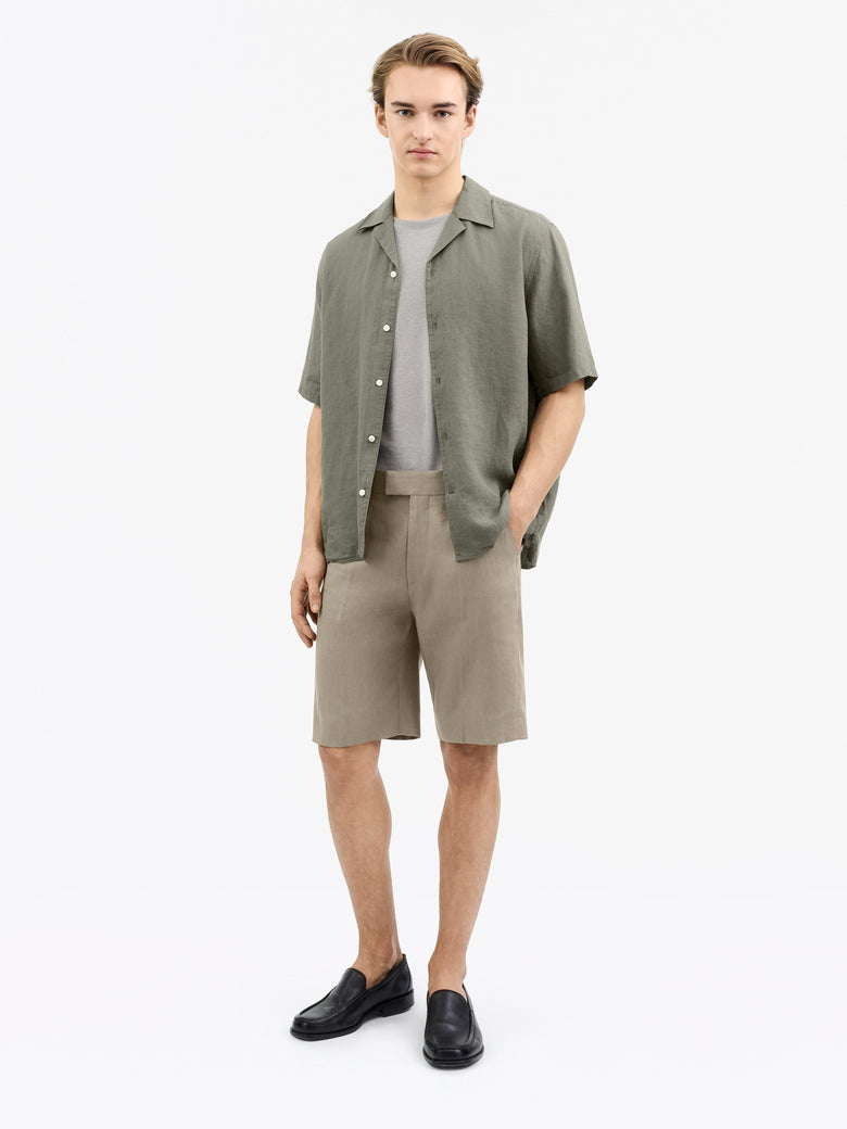Troy Bermuda Linen Shorts - Auburn Glaze