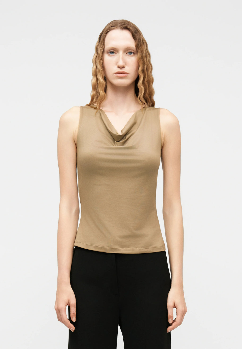 Elois Cowl-Neck Top - Artichoke Grey