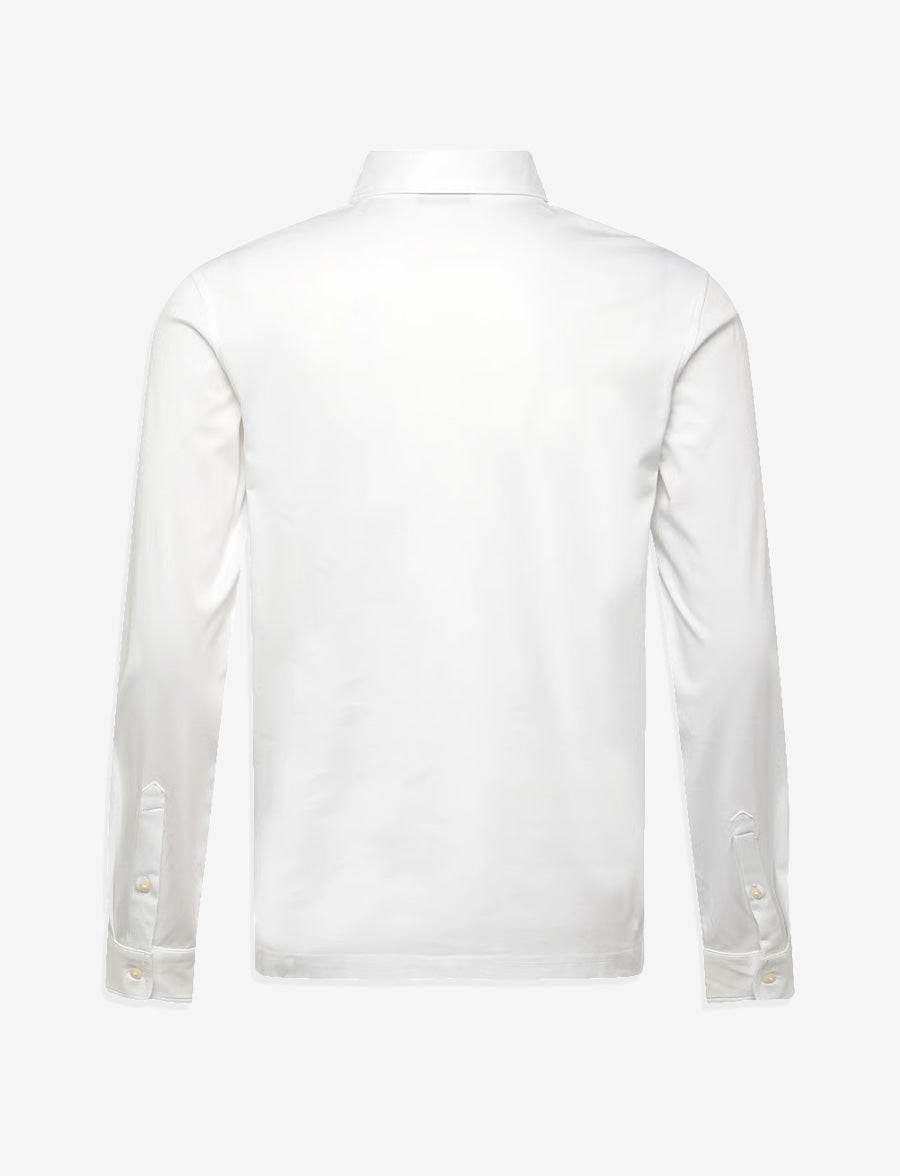 Tanner Long Sleeve Polo - Pure White
